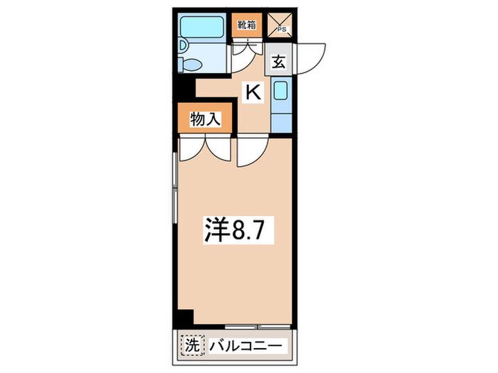 ジュネス大倉山(1K/2階)の間取り写真