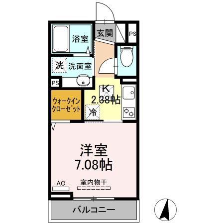セジュール南阿佐ヶ谷2(1K/1階)の間取り写真
