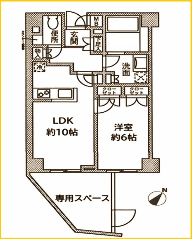 FINE STAGE SHIN-YOKOHAMA(1LDK/3階)の間取り写真