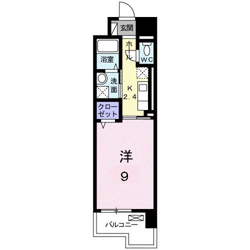 ウェーブII(1K/2階)の間取り写真