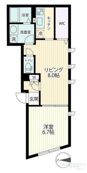 LUORE新井薬師(1LDK/2階)の間取り写真