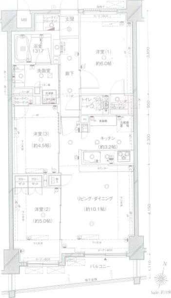 プレシス西ヶ原(3LDK/3階)の間取り写真