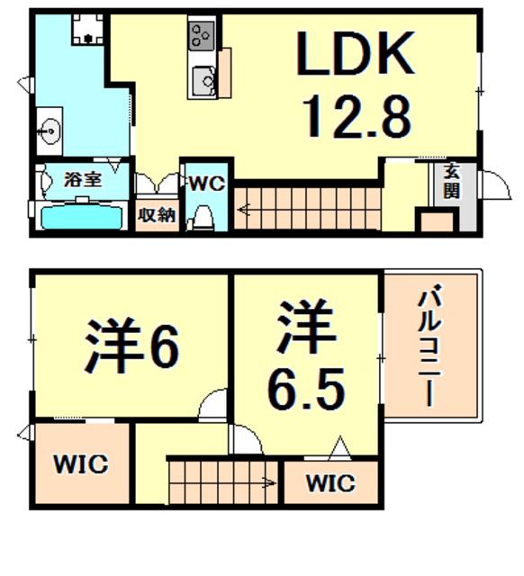 SUNPLAGEB棟(2LDK/1階)の間取り写真