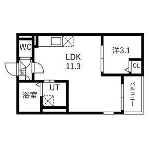 JACK SUNAKUCHIII(1LDK/3階)の間取り写真
