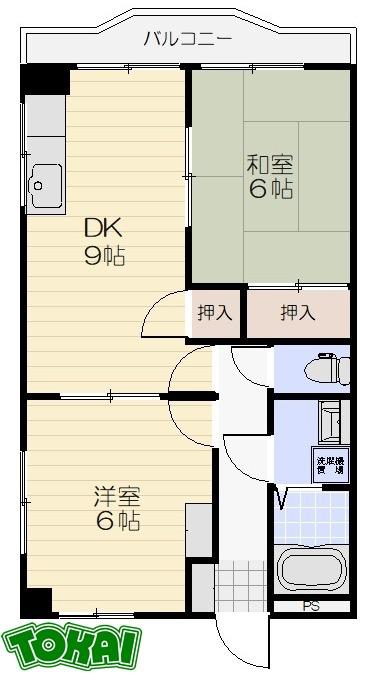 グレース松阪(2DK/6階)の間取り写真