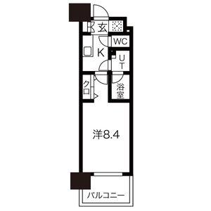 フローラル東別院(1K/10階)の間取り写真