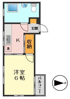小岩テラス(1K/2階)の間取り写真