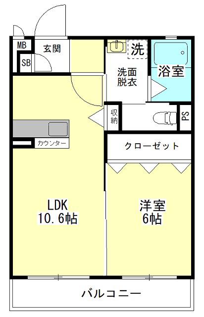 JR鹿島線 鹿島神宮駅 徒歩99分 3階建 築5年(1LDK/2階)の間取り写真