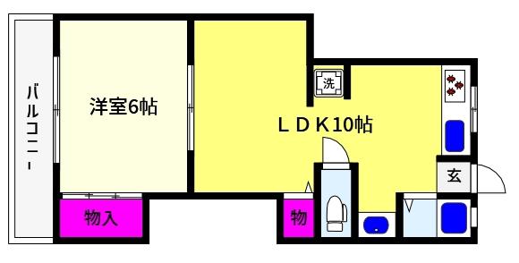 前田文化 A棟(1LDK/1階)の間取り写真
