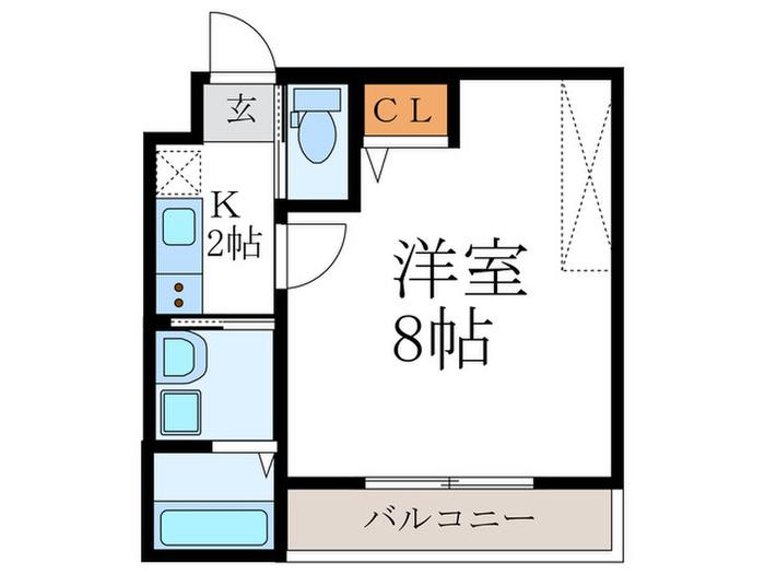 グラヴィス鞍馬口(1K/3階)の間取り写真