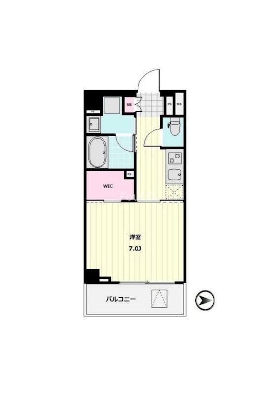 VIEQU BRIGHT 南麻布(1K/1階)の間取り写真