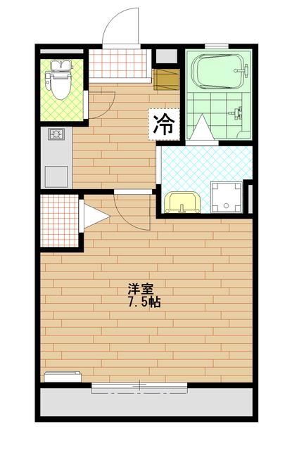 サンヒルズ(1K/1階)の間取り写真