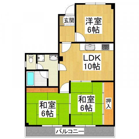 パークサイド青葉(3LDK/2階)の間取り写真