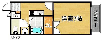 プレジールりんくう(1K/2階)の間取り写真