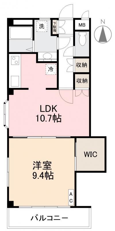 エクシア今里(1LDK/2階)の間取り写真