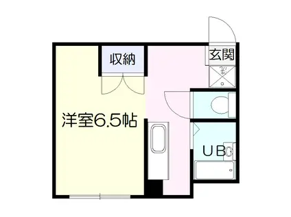 ハイツユニバーシティ(ワンルーム/1階)の間取り写真