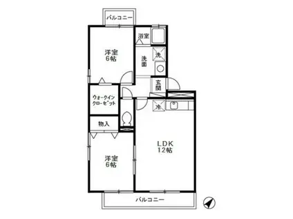 エトワール(2LDK/2階)の間取り写真