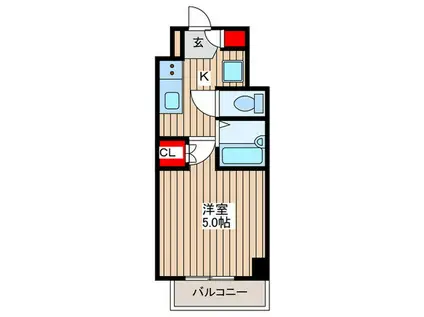 CLAREGRACE松戸(1K/2階)の間取り写真
