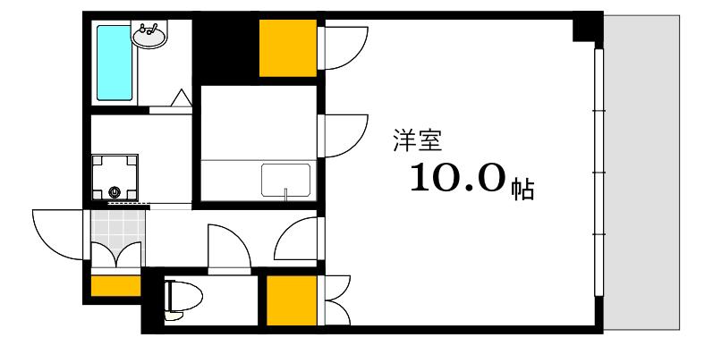 FUJIビル26(1K/9階)の間取り写真