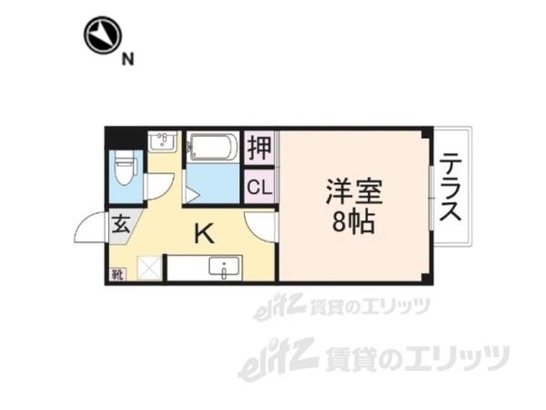 レジデンスメリディオ(1K/2階)の間取り写真