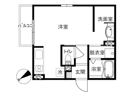 MIMICUBE(ワンルーム/1階)の間取り写真