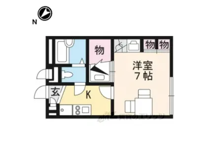 レオパレス雅(1K/1階)の間取り写真