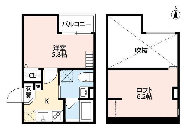 ESTRELLA ABIKO(1K/2階)の間取り写真