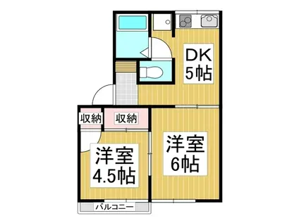 キーファー江戸浜(2K/1階)の間取り写真