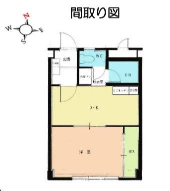 ファーストイン夢前川駅前(1DK/5階)の間取り写真