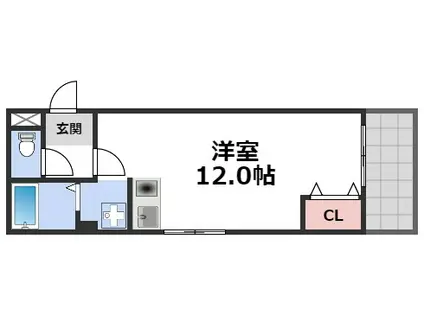 ペントハウス花園(ワンルーム/4階)の間取り写真