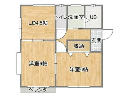 エステートスズキ6(1LDK/1階)の間取り写真