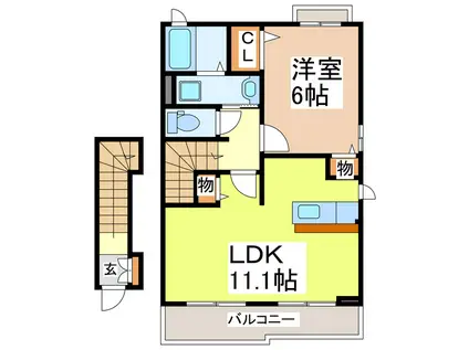 NMON・III(1LDK/2階)の間取り写真