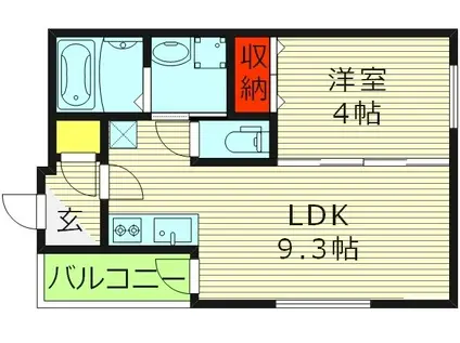 F ASECIA TINO(1LDK/2階)の間取り写真