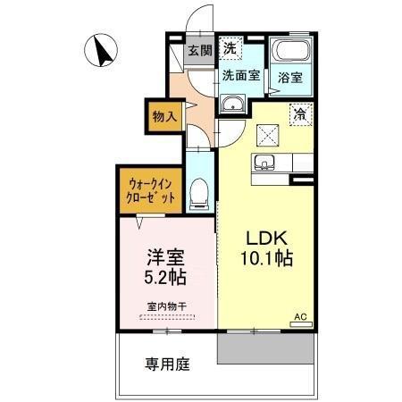 クレスタ(1LDK/1階)の間取り写真