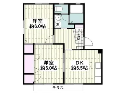 ジュピテ鎌倉(2DK/2階)の間取り写真
