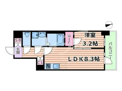 ALIVIS緑橋(1LDK/4階)の間取り写真