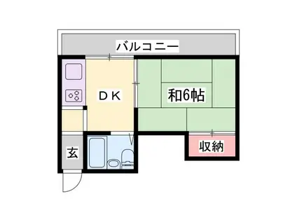 廣瀬マンション(1DK/3階)の間取り写真