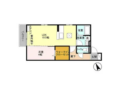 グレースブルック(1LDK/1階)の間取り写真