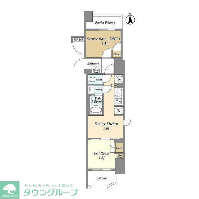 ウェルスクエア西蒲田(1SDK/8階)の間取り写真