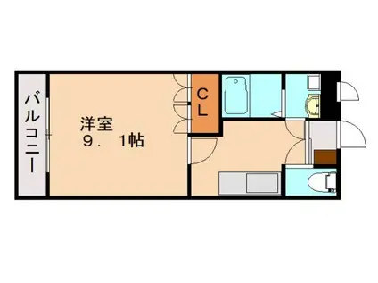 さふらん(1K/2階)の間取り写真