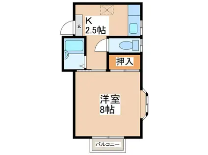 パークアベニューK(1K/2階)の間取り写真