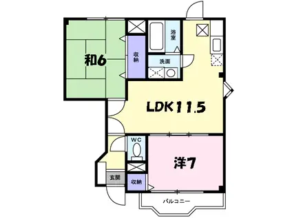 シャン・ド・フルーレAI(2LDK/1階)の間取り写真