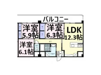 一社マサキビル88(3LDK/4階)の間取り写真