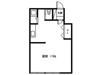 前田アパート(ワンルーム/1階)の間取り写真
