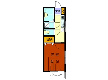 アプリシェイト(1K/1階)の間取り写真