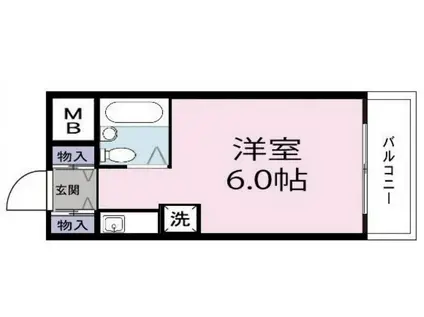 スプリングハイツ5(ワンルーム/4階)の間取り写真