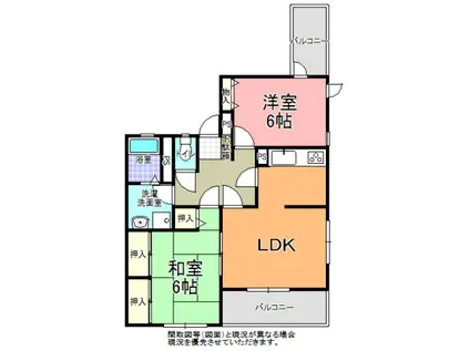 アレグリアプレイス宮町(2LDK/3階)の間取り写真