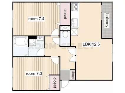 クオリティII番館(2LDK/1階)の間取り写真