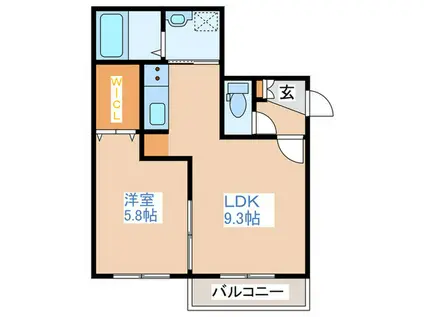 ローズウッドナカノシマ(1LDK/5階)の間取り写真