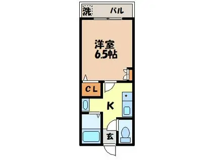 フラワーヒルズIII(1K/2階)の間取り写真